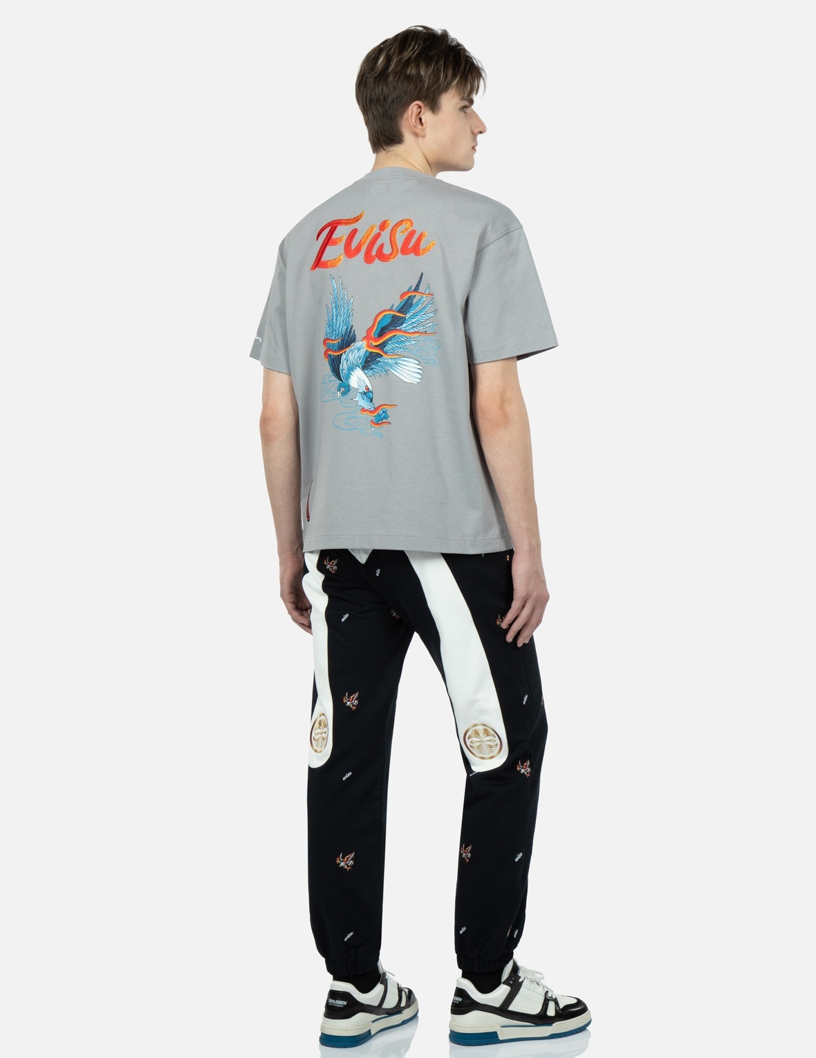 EAGLE AND LOGO ALLOVER EMBROIDERY SWEATPANTS - 3
