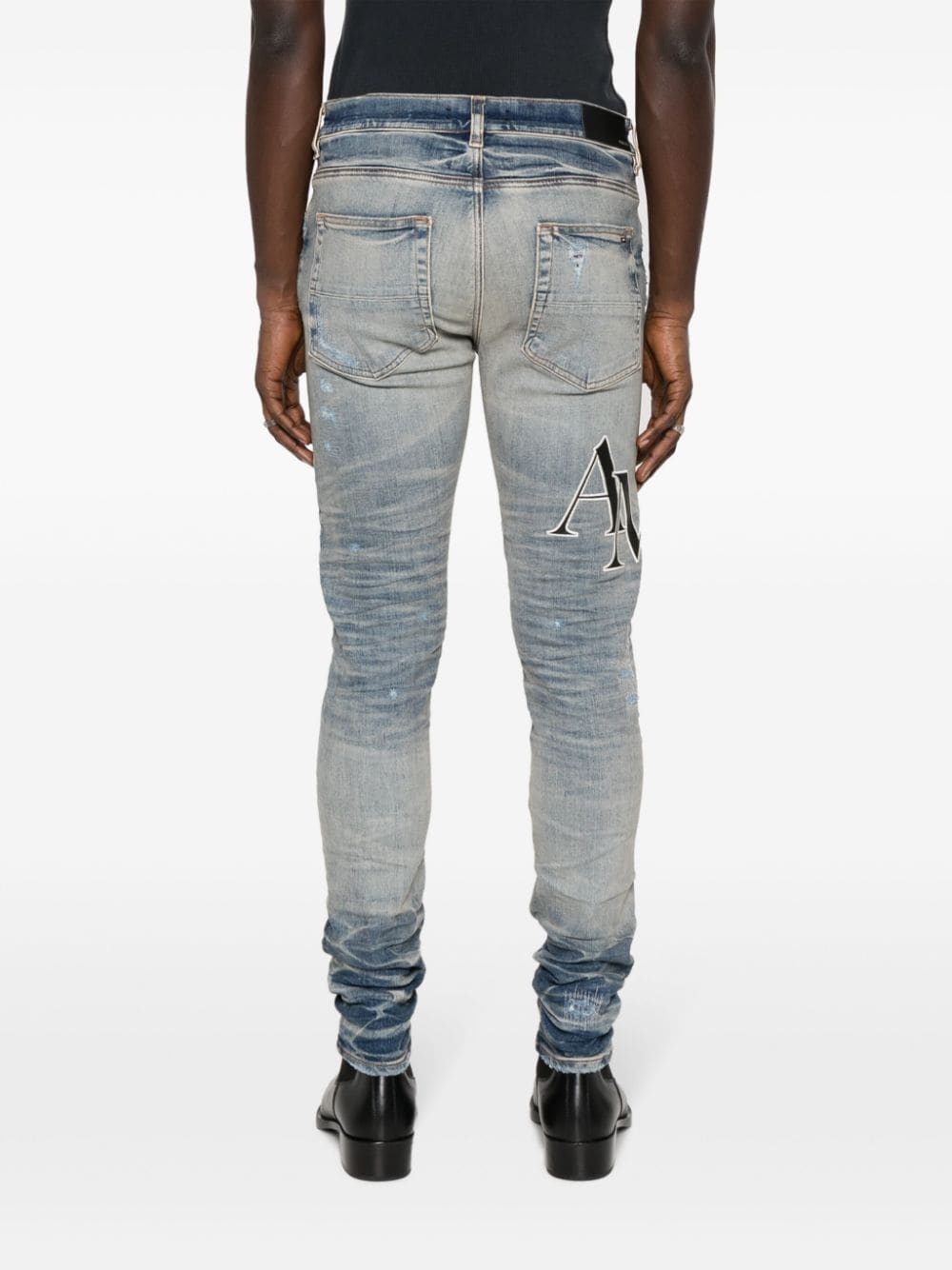 logo-patch cotton-blend slim-fit jeans - 4