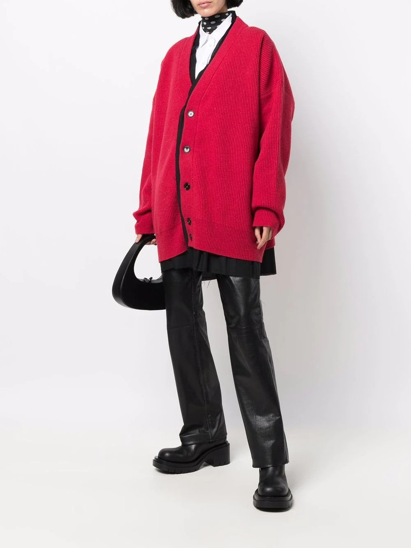 Raf Simons layered wool cardigan outlook