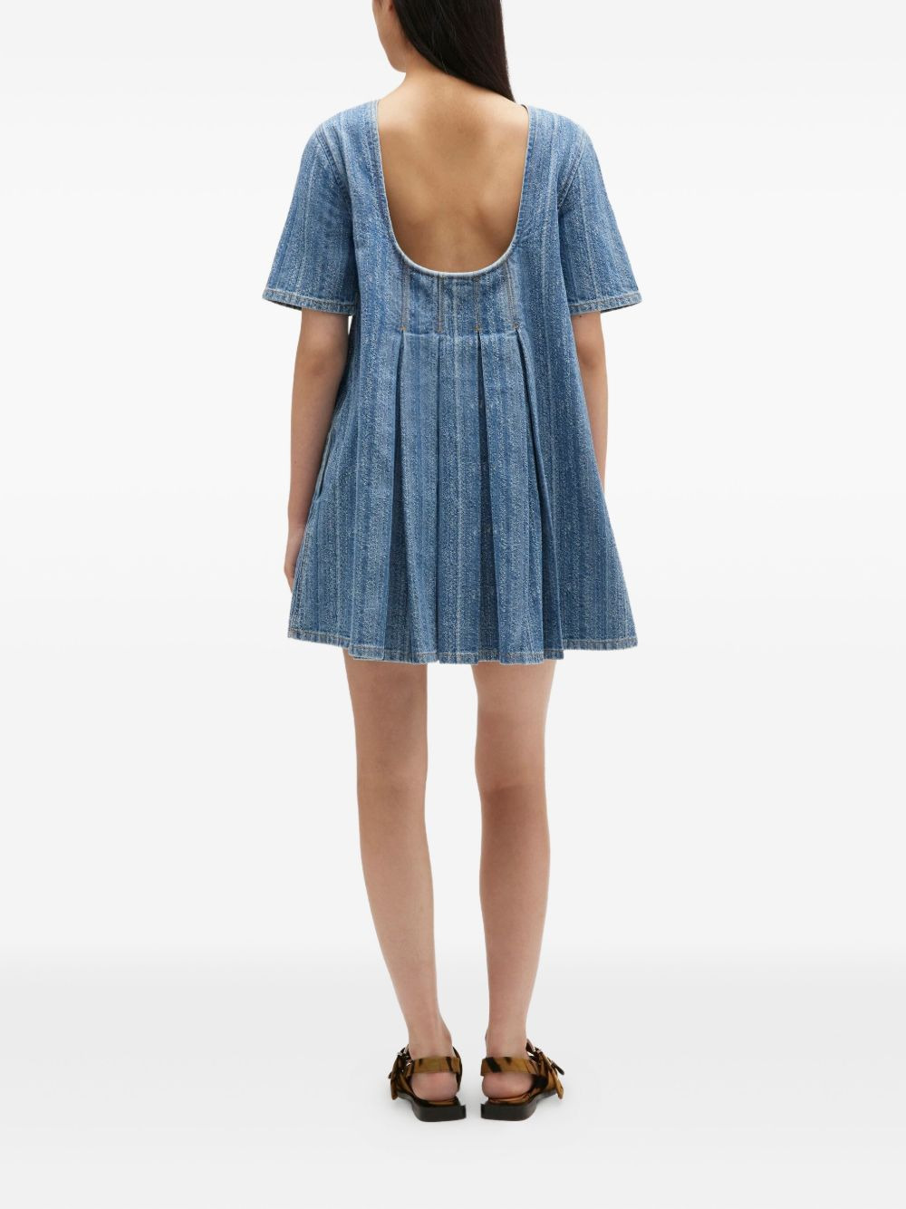 pleated denim dress - 3