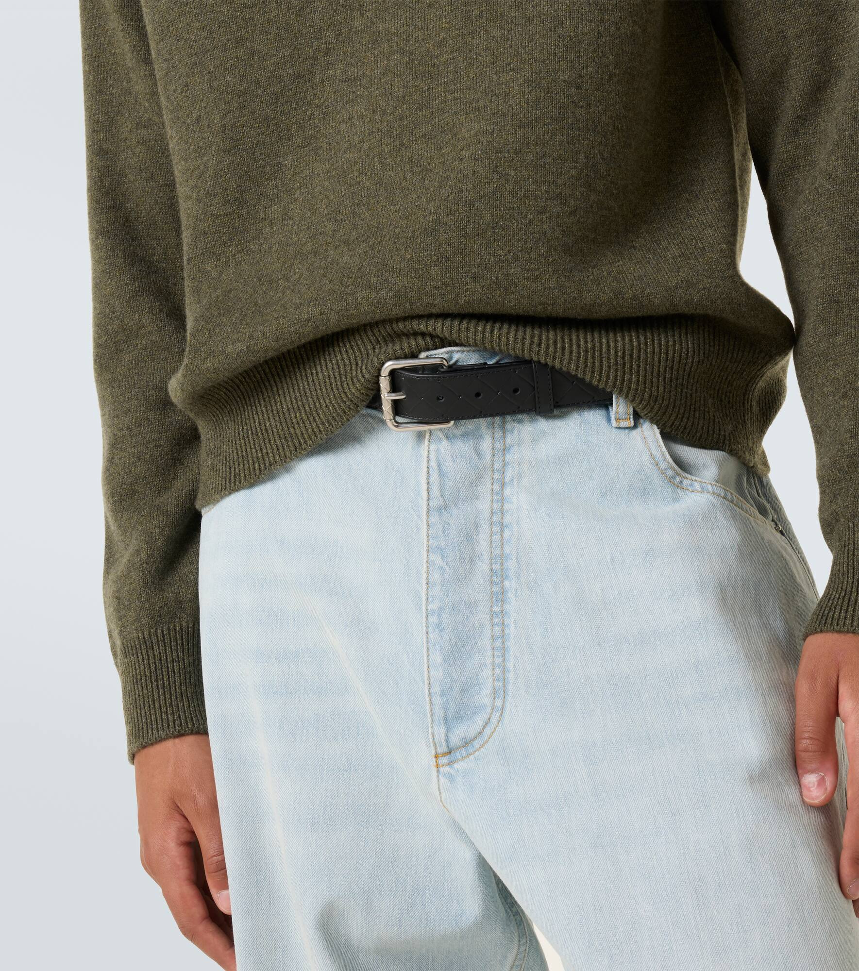 Intrecciato Stamp 35mm leather belt - 2