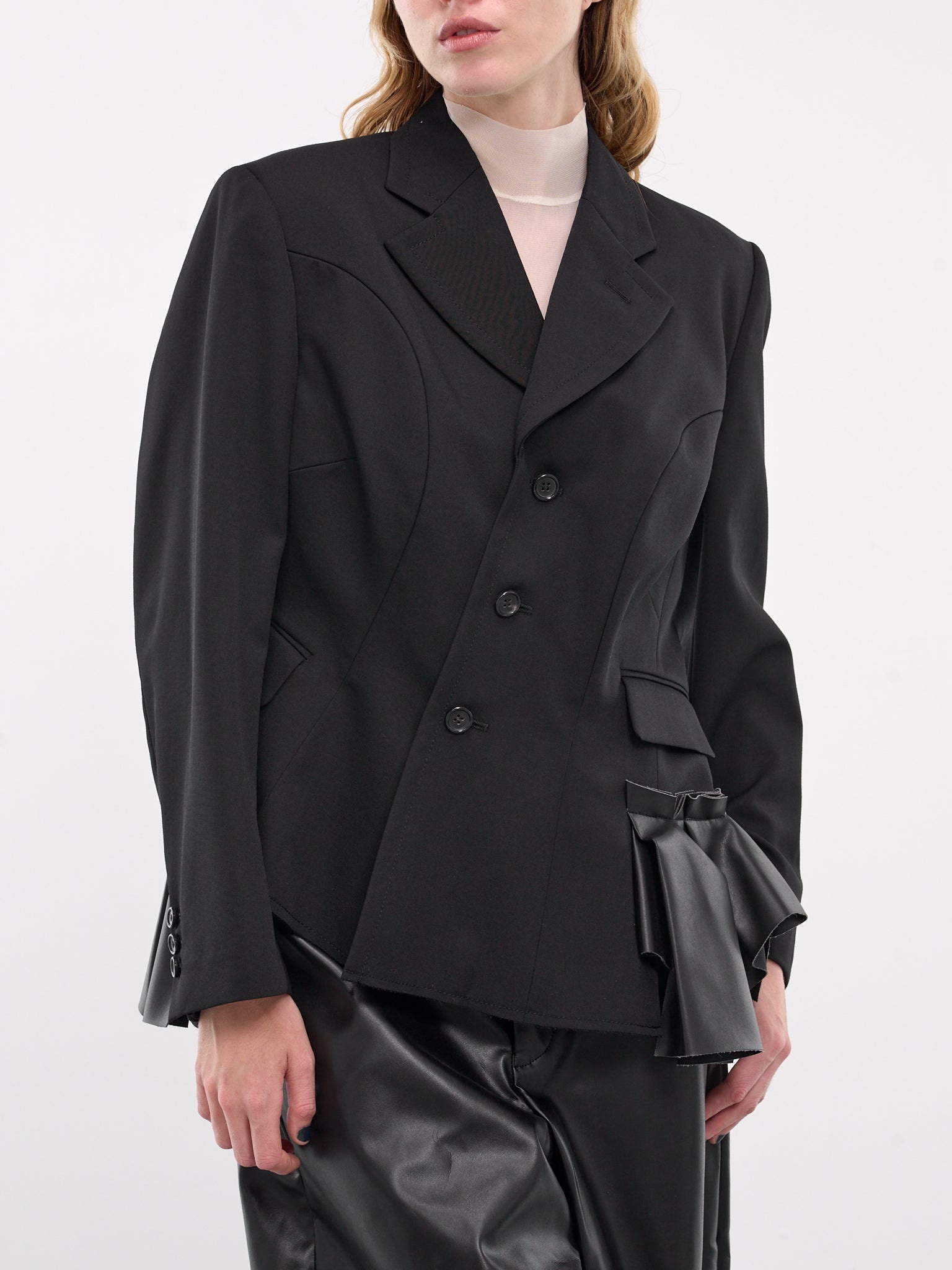 Asymmetric Paneled Blazer - 4