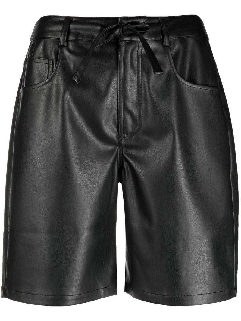 Faux Leather Midi Shorts 1