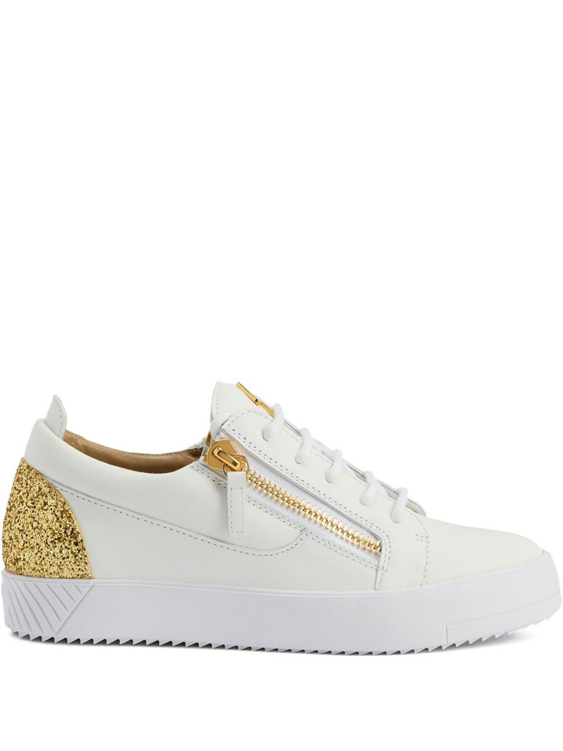 Gail glitter-panel zip-detail sneakers 1