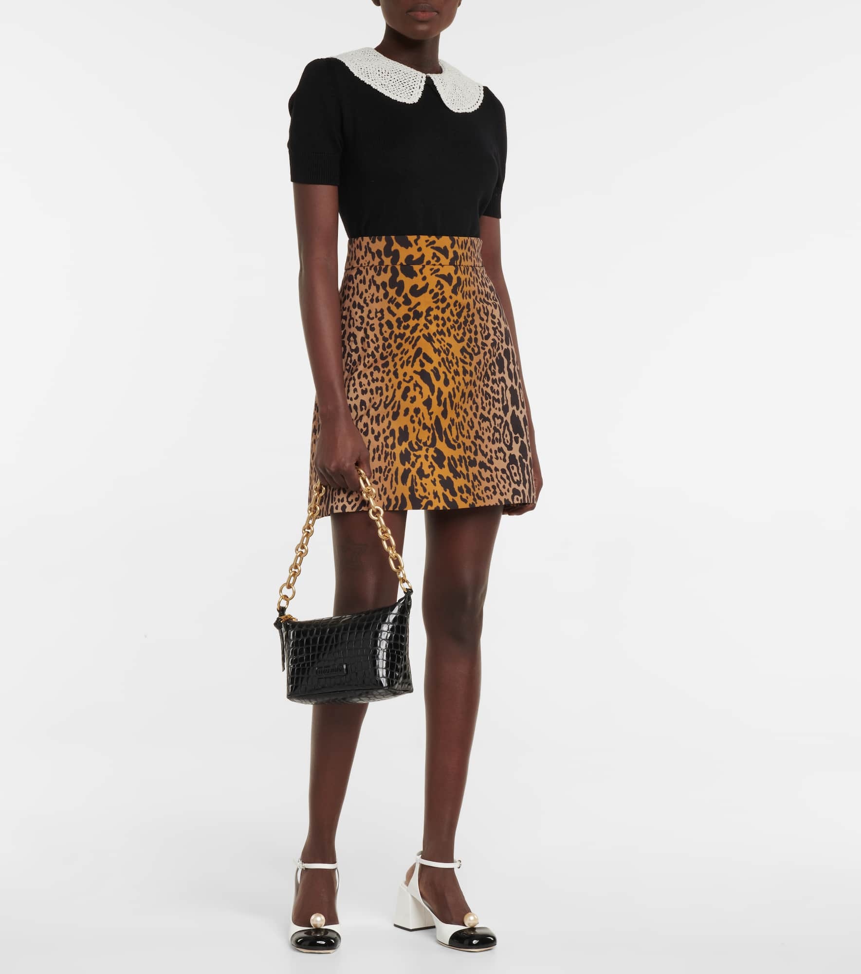 Croc-effect leather shoulder bag - 5
