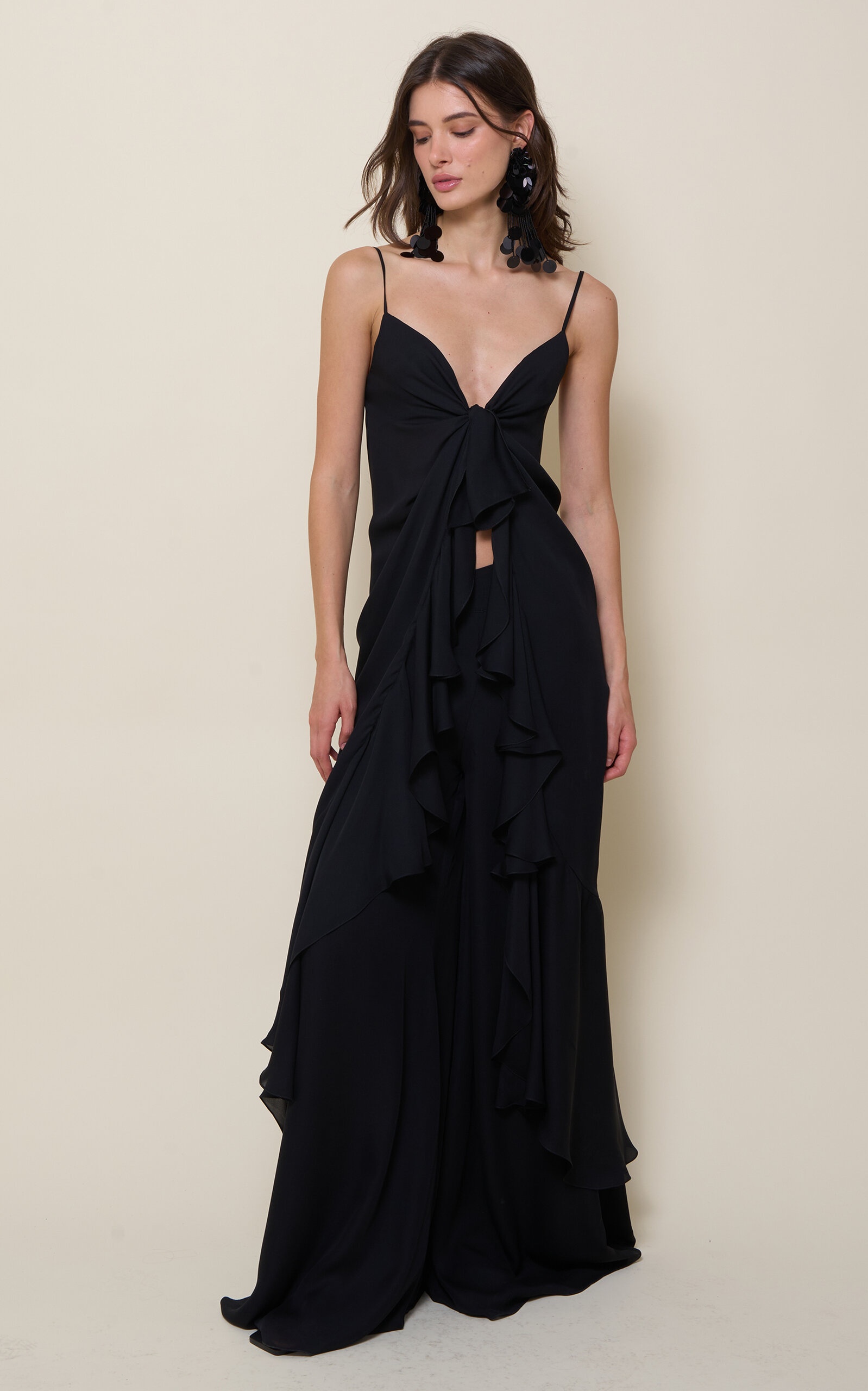 Iluminating Ruffled Silk Top black - 3
