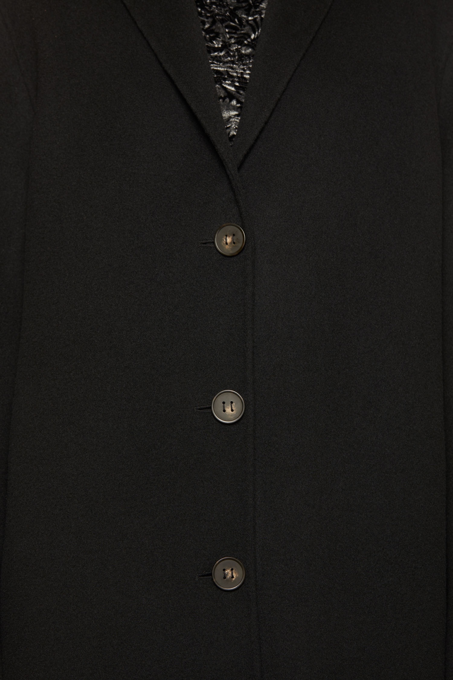 Single-breasted wool coat black - 8