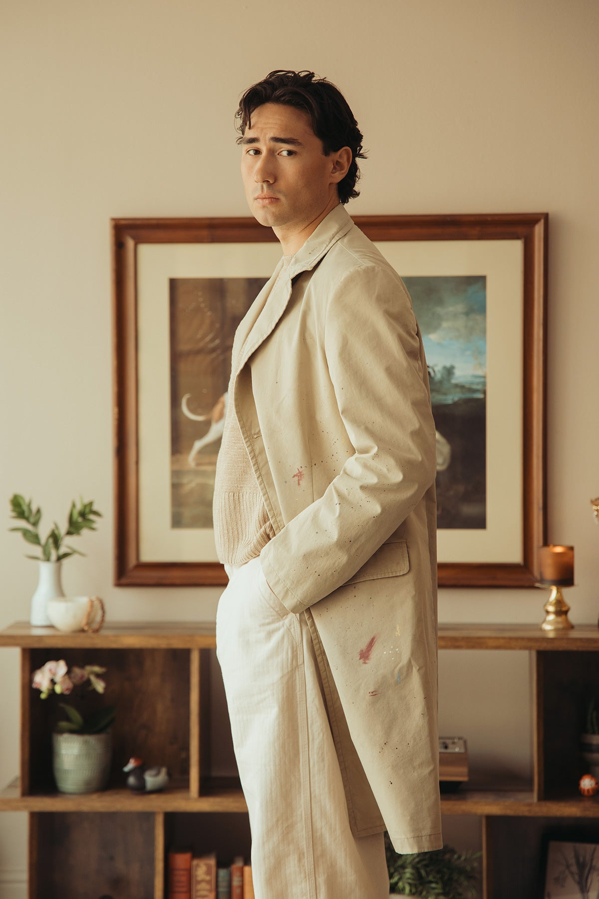 Cotton Painter Jacket - Pink Beige - 4