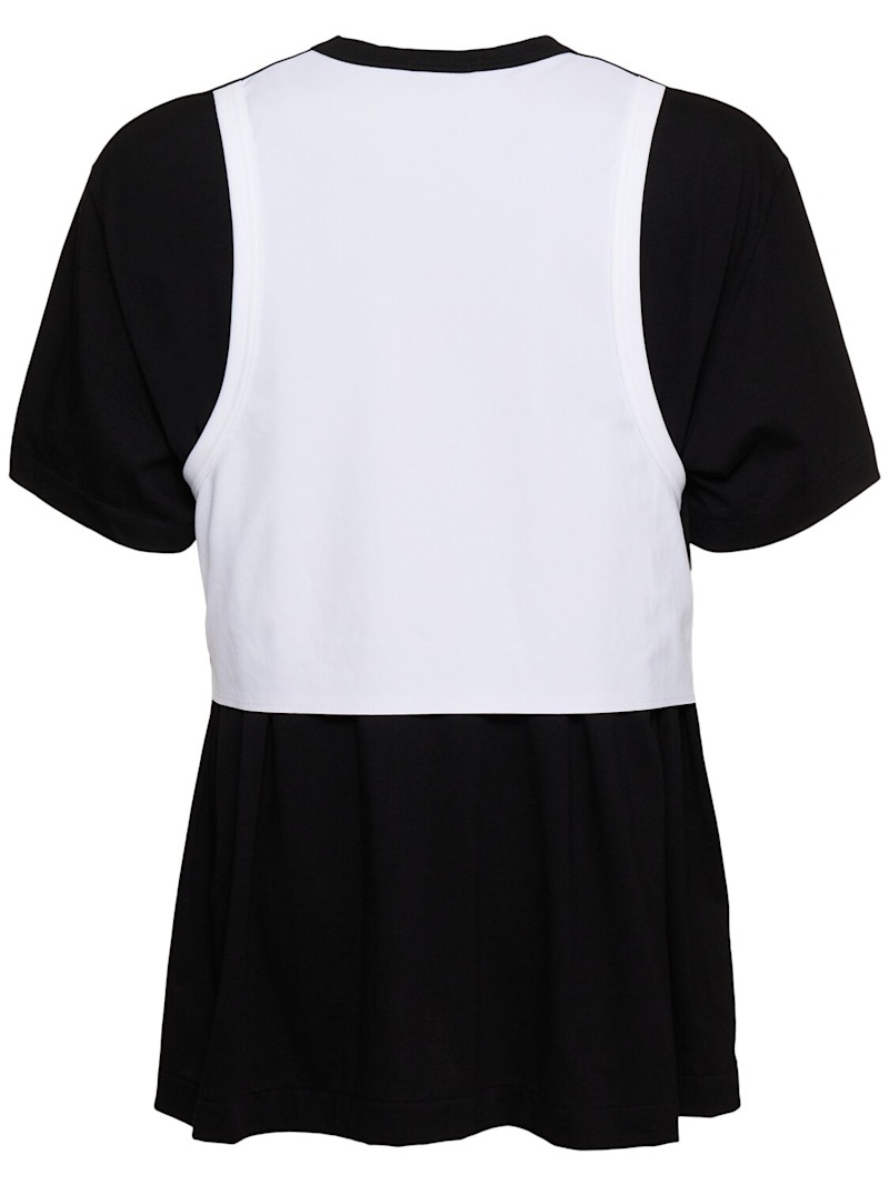 Cotton jersey t-shirt w/ tank top - 3