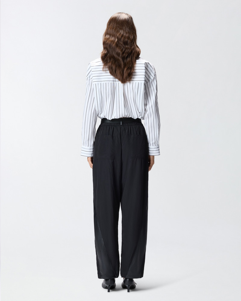 BLACK TROUSERS IN TECHNICAL CANVAS WITH COATED FABRIC DETAILS 4