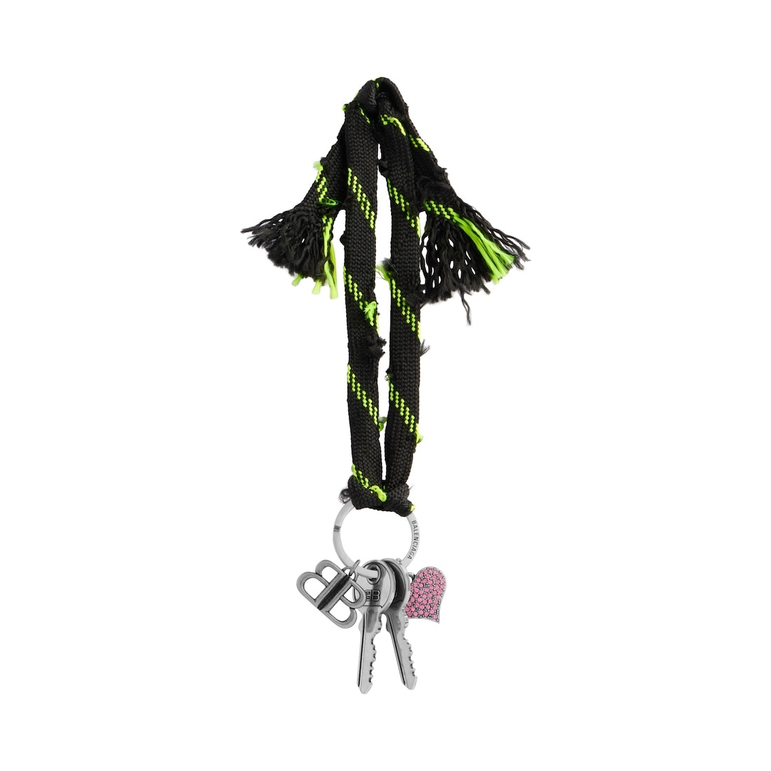 Women's Charm/keychain Shoelace Bb in Black/neon Yellow - 1