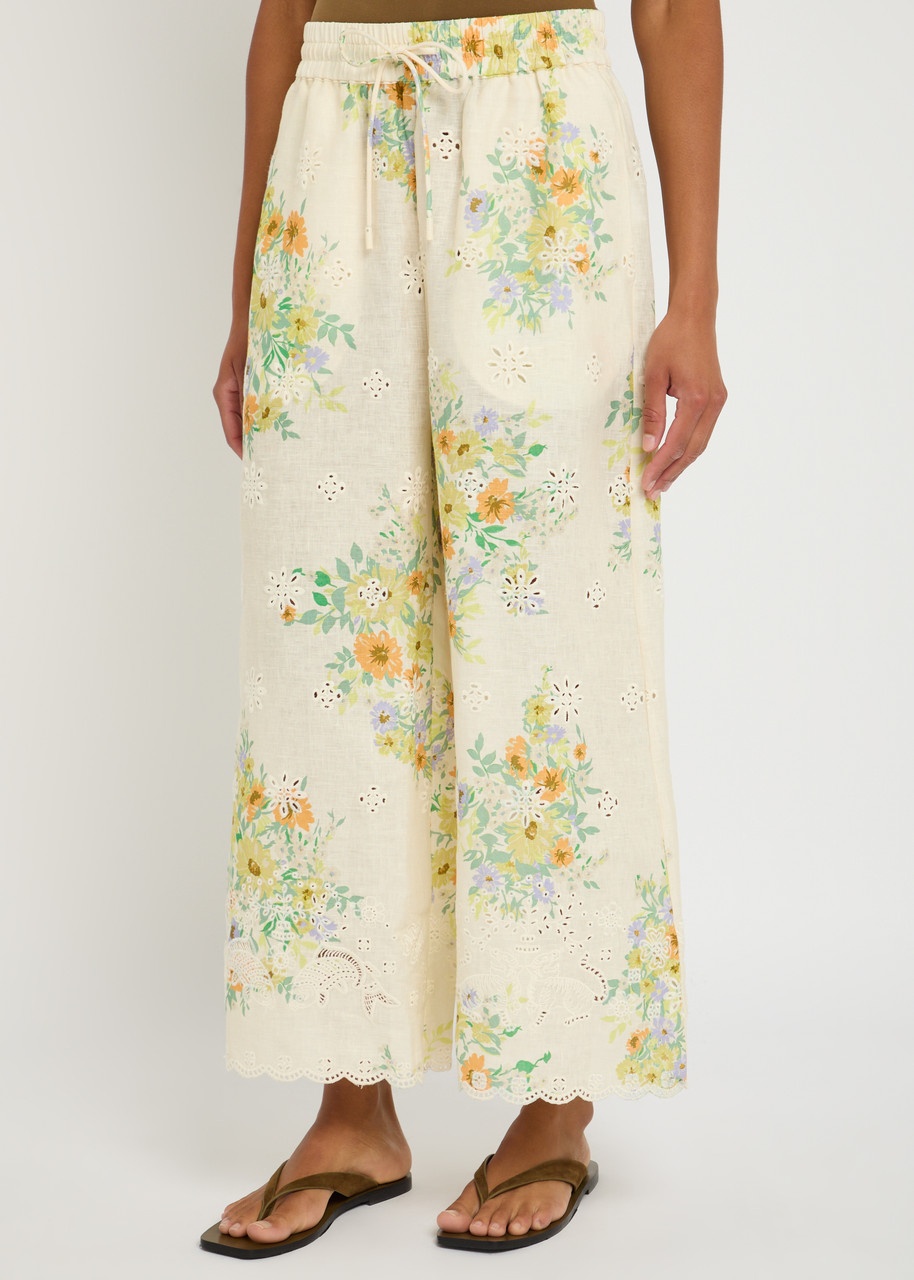 Alemais Juliette Embroidered Flax Trousers - 2