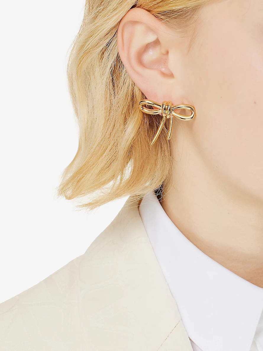Bow brass earrings - 2