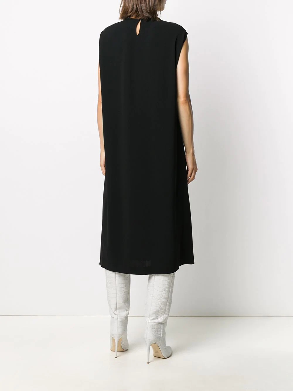 draped-detail midi dress - 4