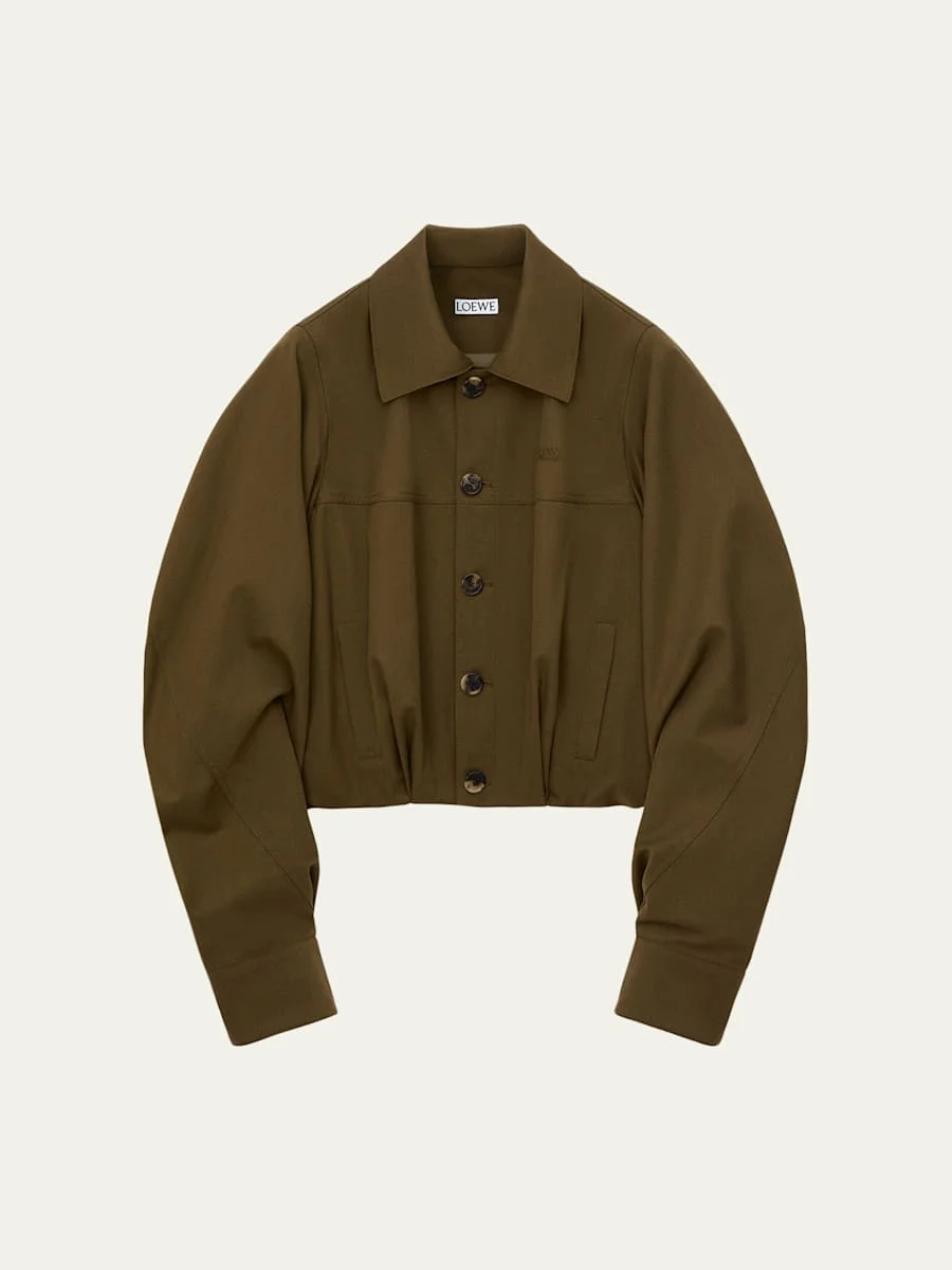 Single-Breasted Cotton Balloon Jacket - 1