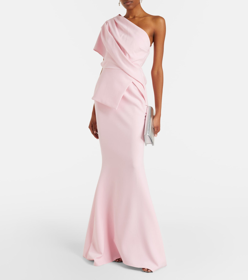 Safiyaa Elyna one-shoulder crêpe gown outlook