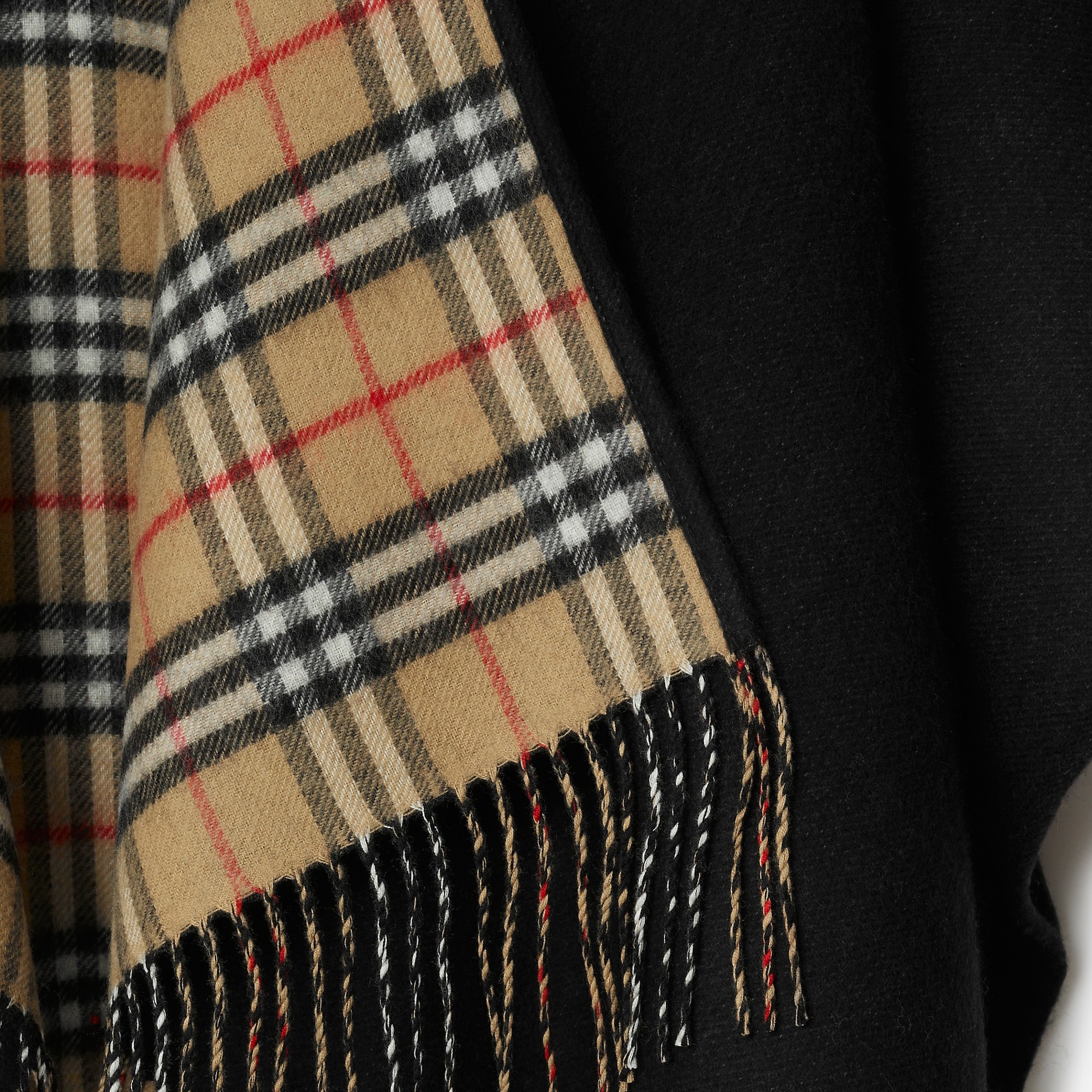 Check Wool Reversible Cape - 10