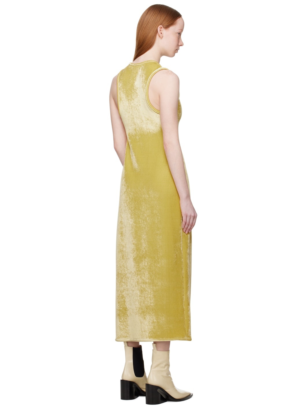 Yellow Asymmetric Midi Dress - 3