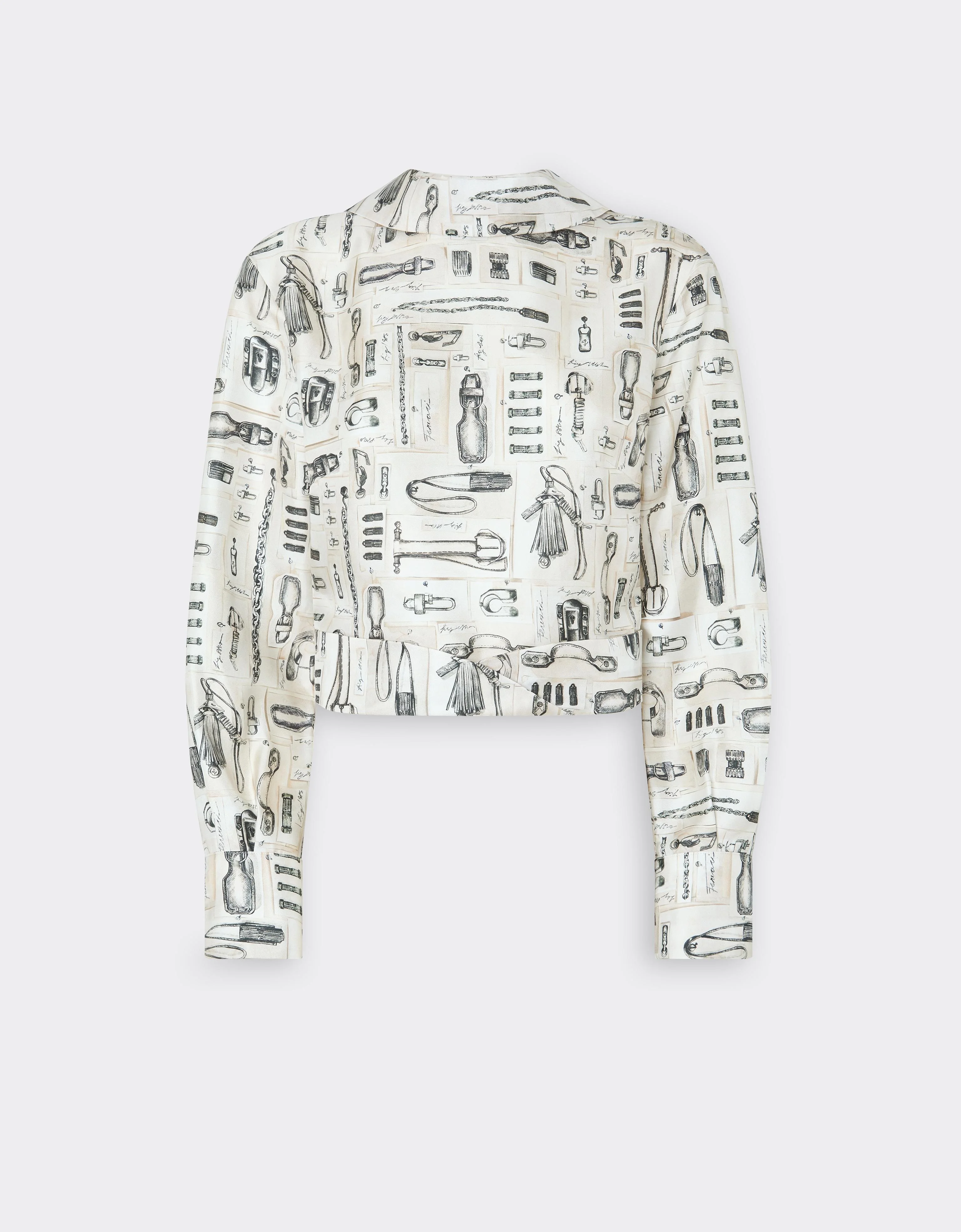 Silk Twill Blouse with Officina Print - 1