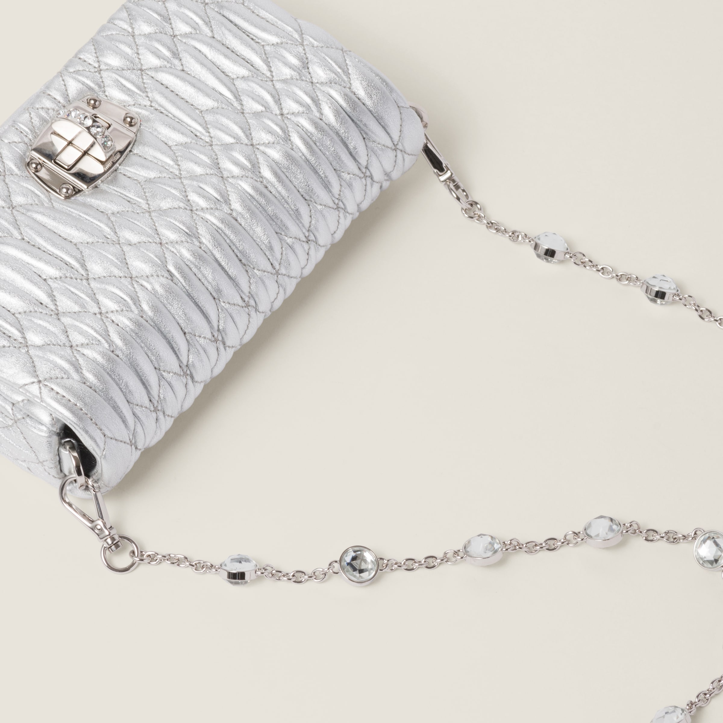 Miu Crystal nappa leather and crystal mini-bag - 6