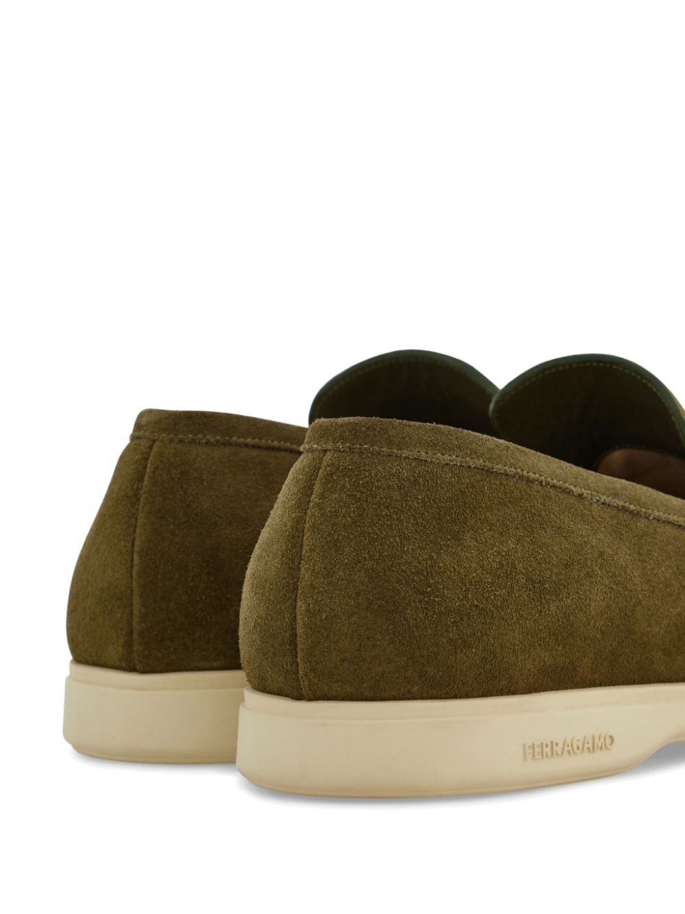 Gancini-plaque suede loafers - 5