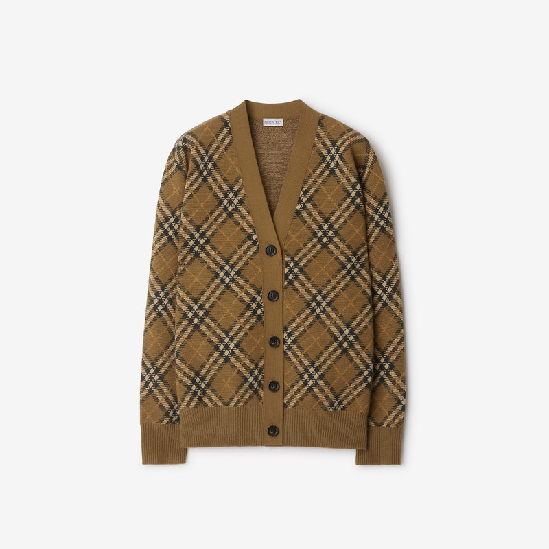 Check Wool Mohair Blend Cardigan 1