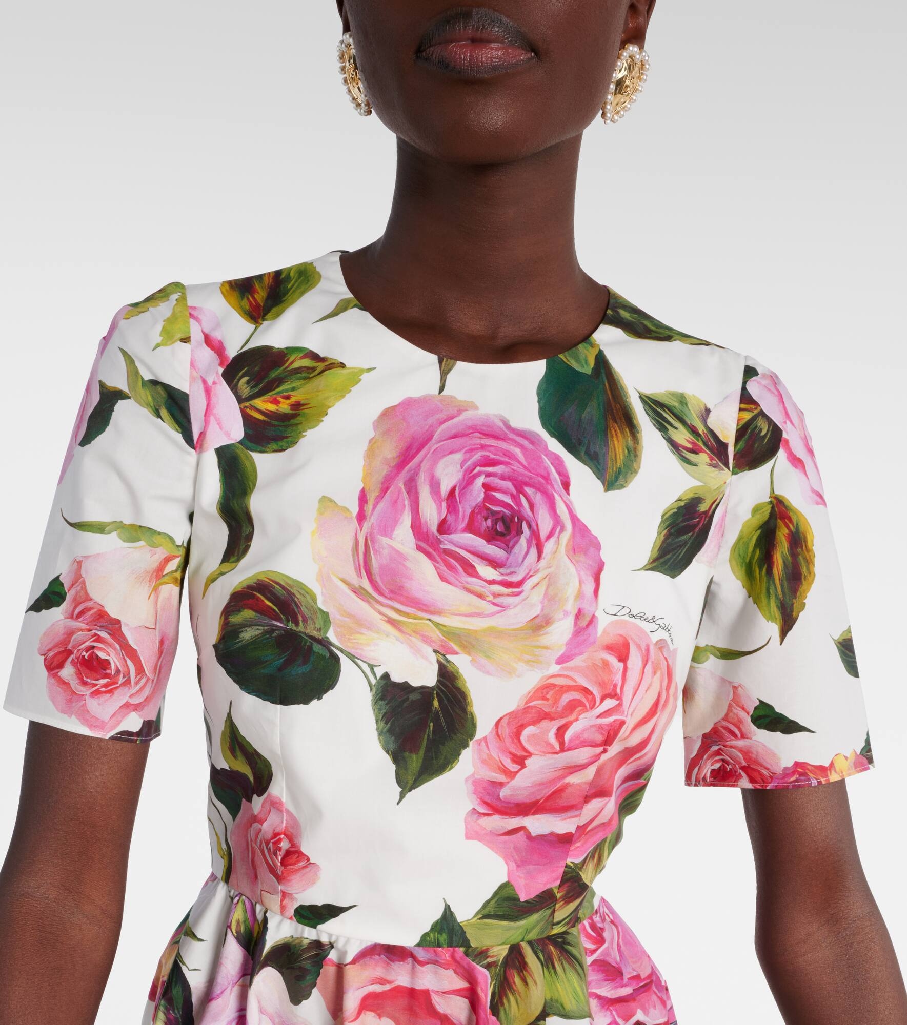 Floral cotton midi dress - 4