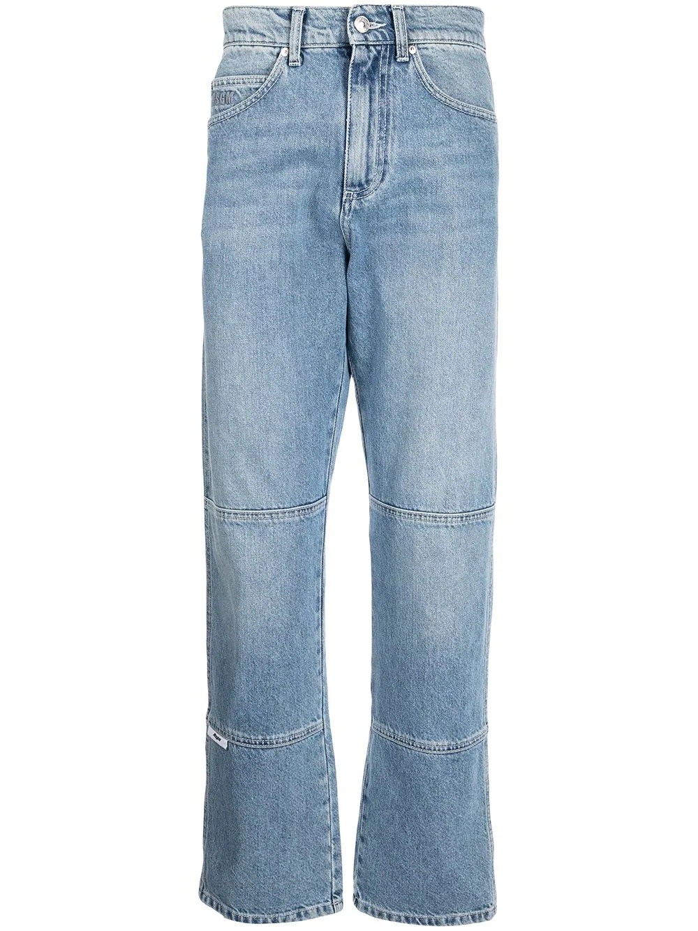 panelled straight-leg jeans - 1