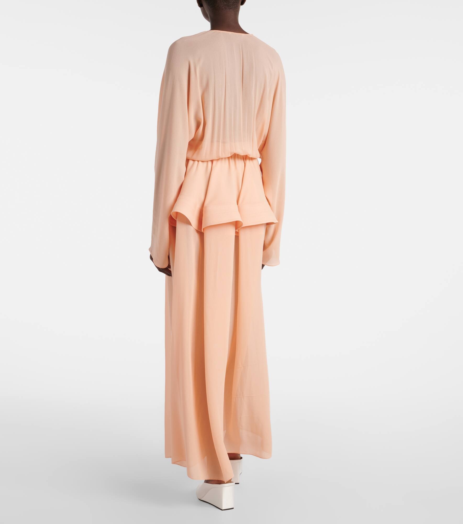 Peplum georgette maxi dress - 3