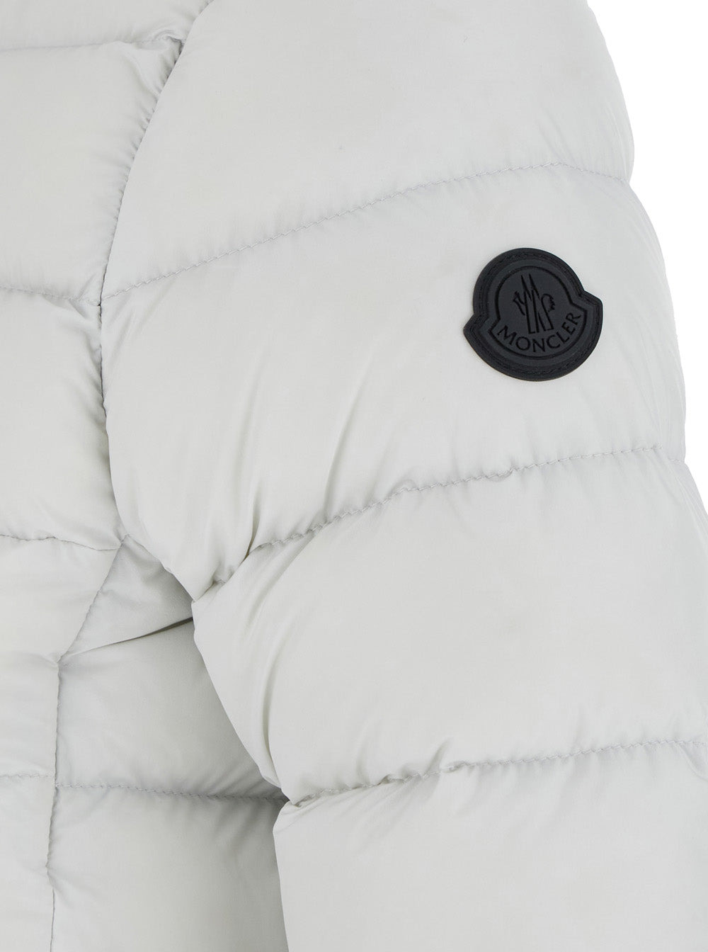 Moncler Women 'Cerces' White High Neck Down Jacket With Logo Print In Tech Fabric Woman - 3