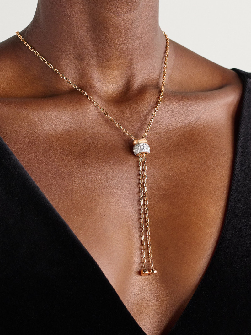 Pomellato Iconica Rhodium-plated 18-karat Rose Gold Diamond Necklace outlook