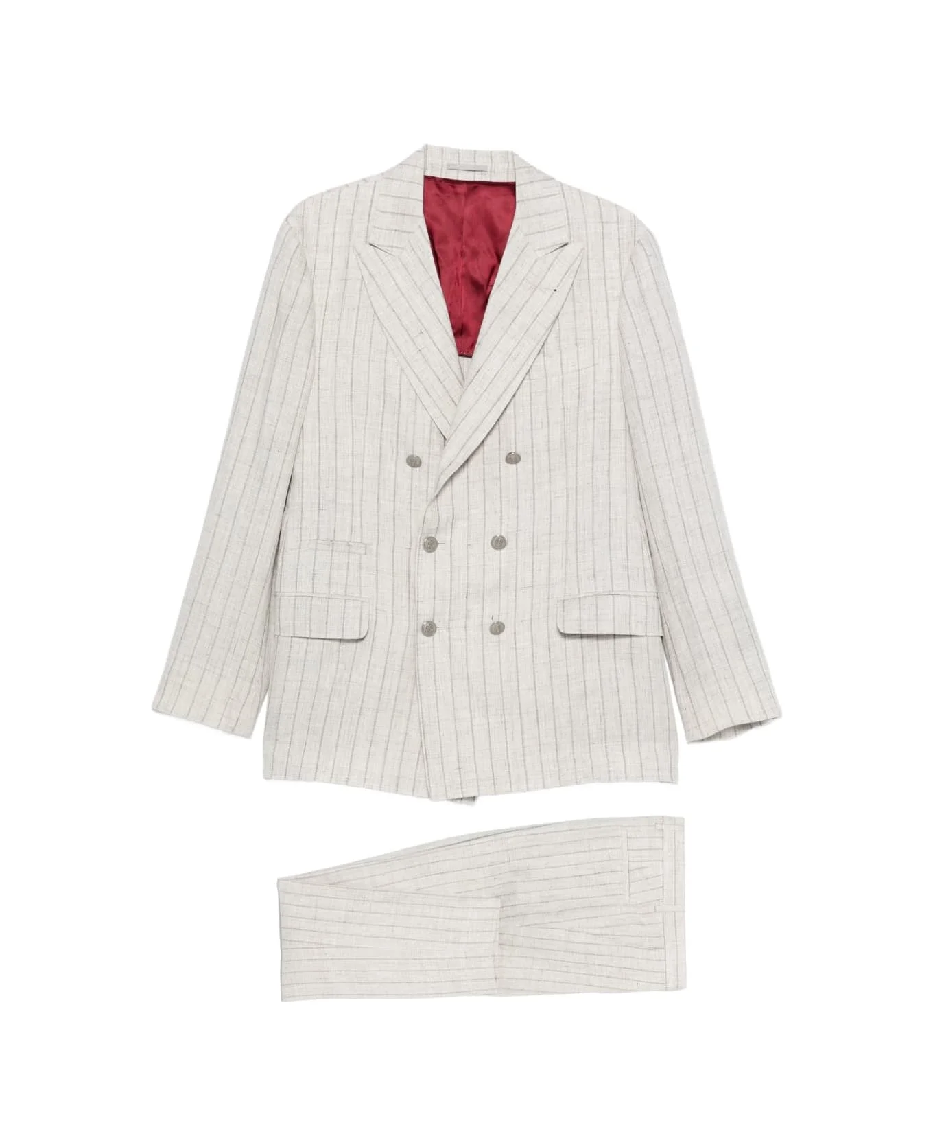 Linen Double-breasted Suit - 1