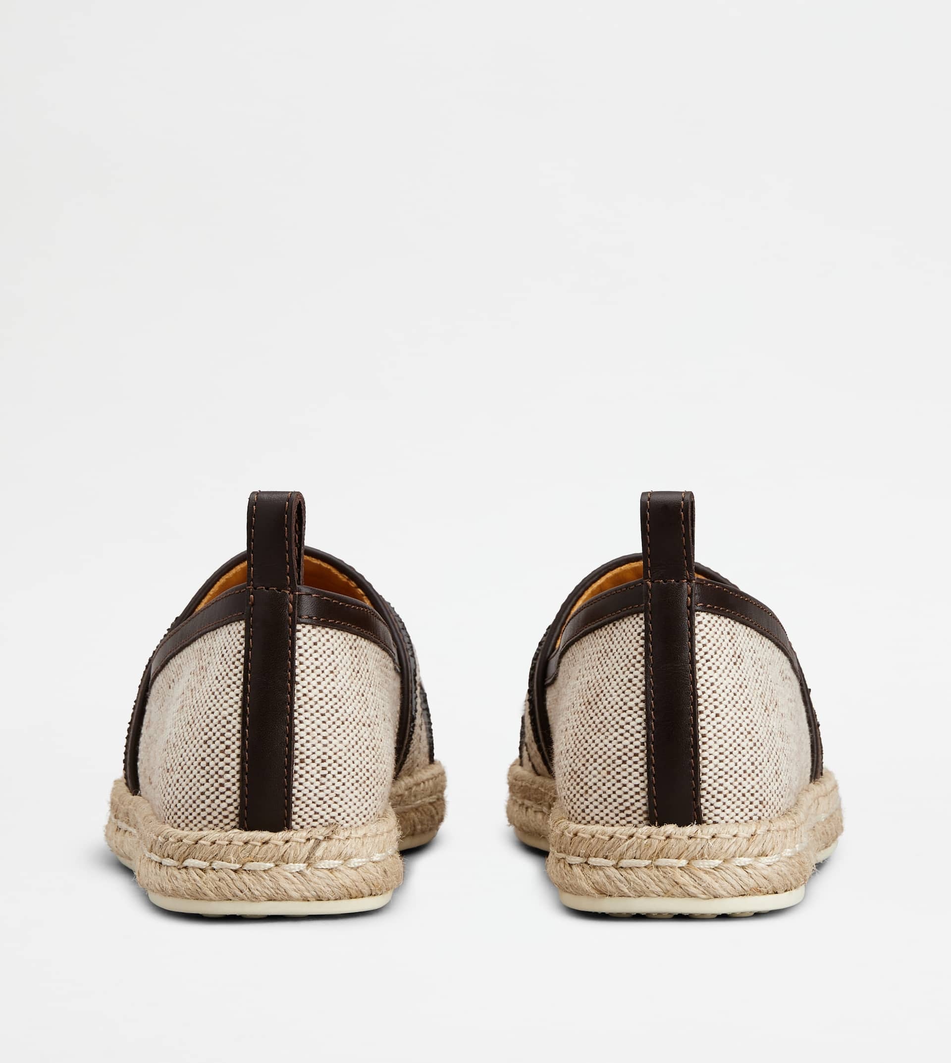 KATE SLIP-ONS IN CANVAS AND LEATHER - BROWN - 2