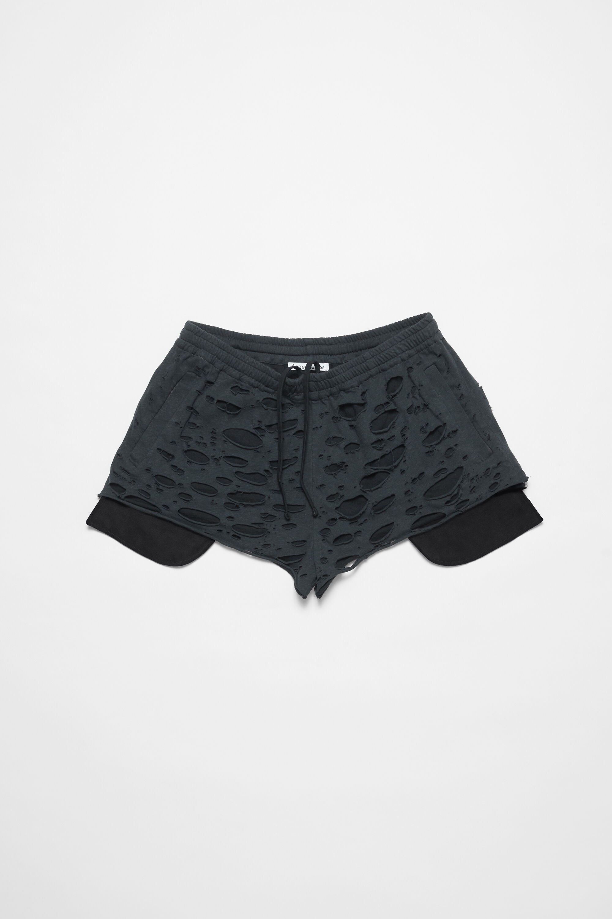 Distressed shorts - Faded black - 1