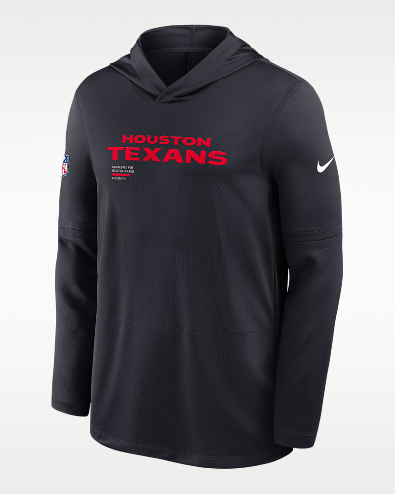 Houston Texans Pure Fury Sideline Men's Nike Dri-FIT NFL Long-Sleeve Hooded Top 1