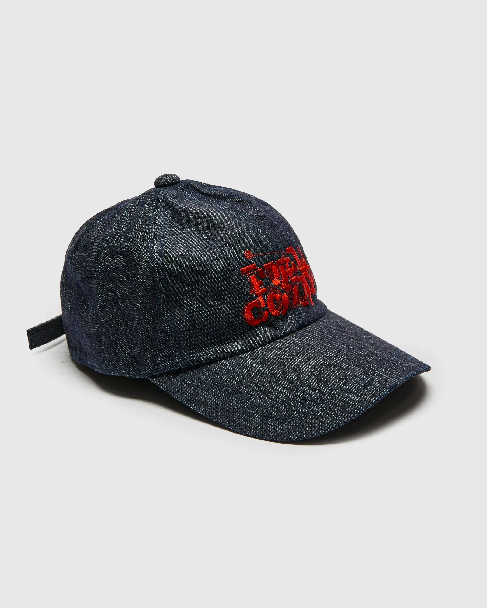 Bootleg Embroidery Denim Cap in Indigo Blue - 1