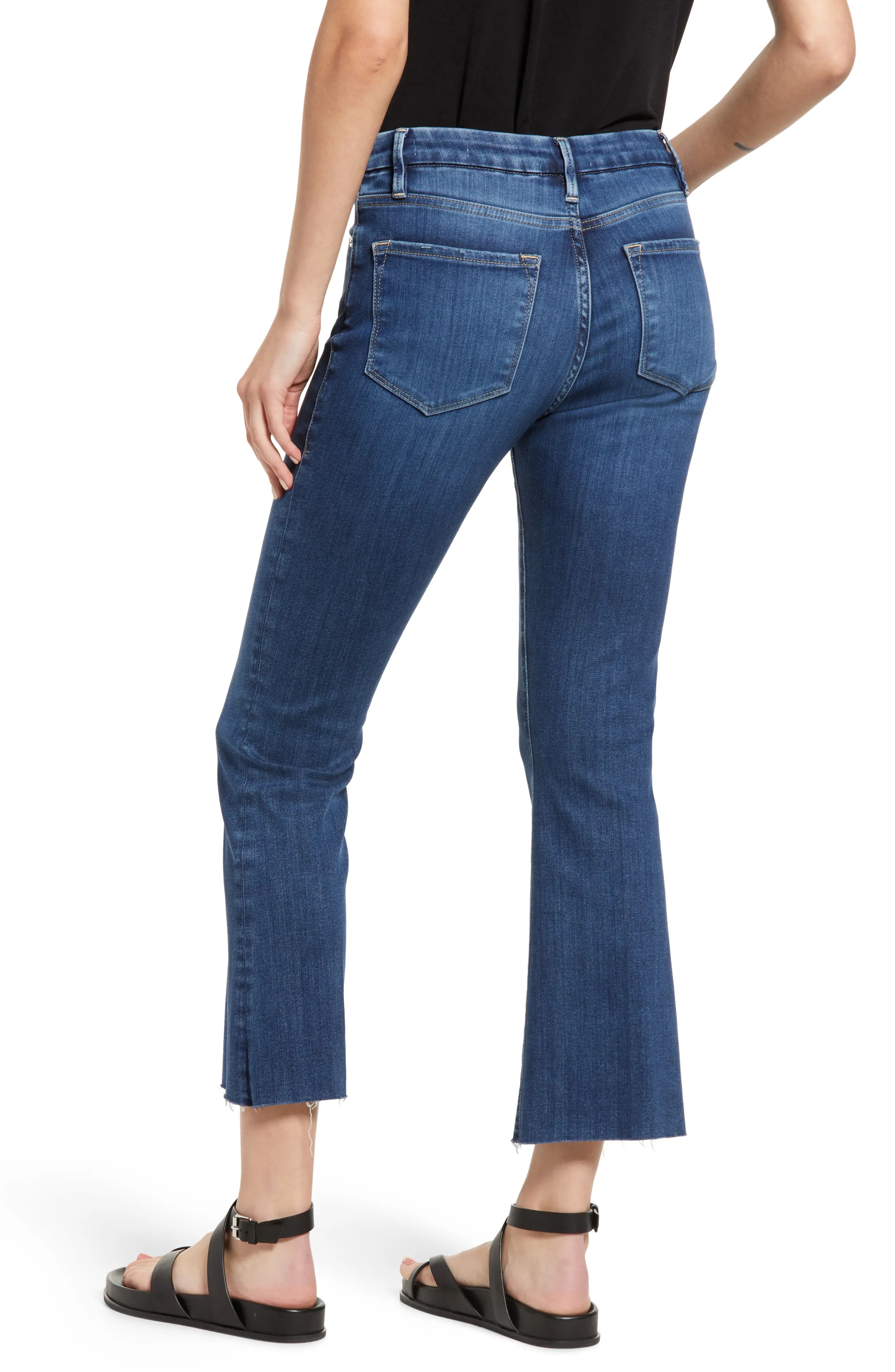 Le Crop Mini Bootcut Raw Hem Jeans - 2