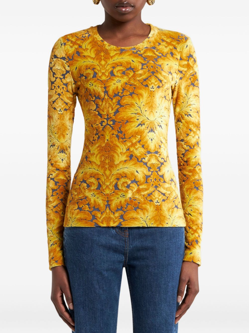 chenille jacquard long-sleeve t-shirt - 2
