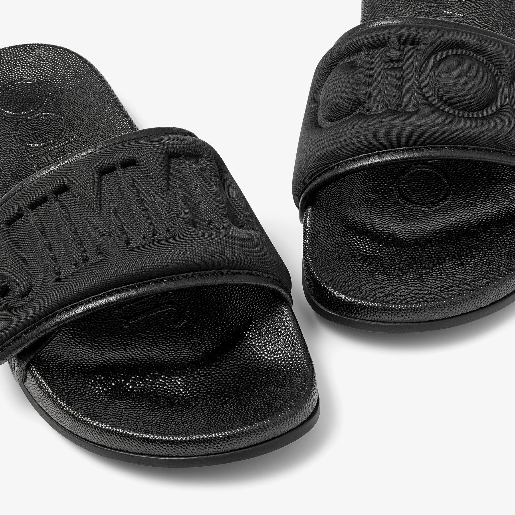 Fitz/F
Black Puffed Logo Lycra Slides - 3