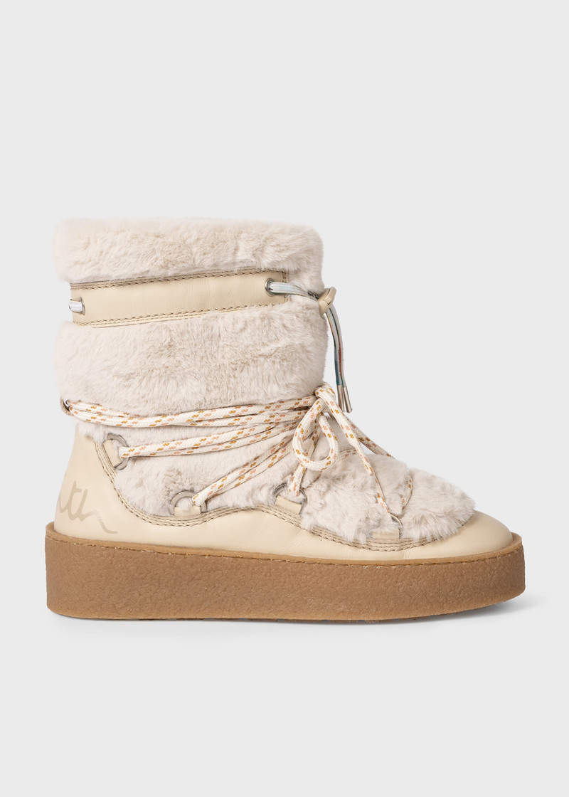 Cream Leather 'Hallie' Snow Boots 1
