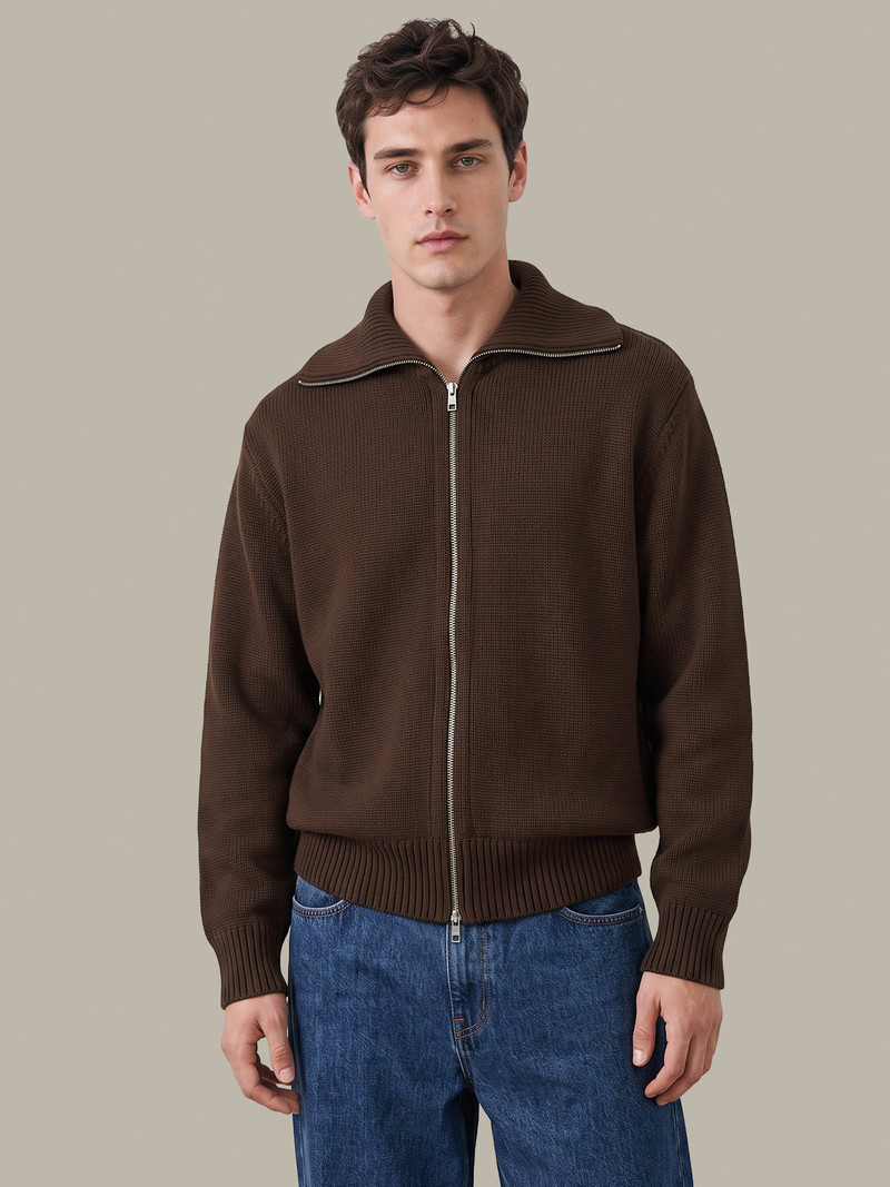Chris: Cotton Full-Zip Knit Jacket 1