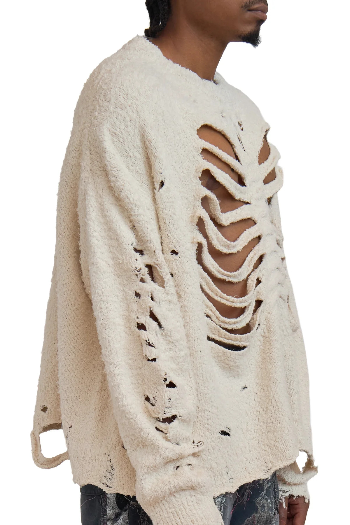 Doublet Ribcage Knit Pullover Ivory - 2