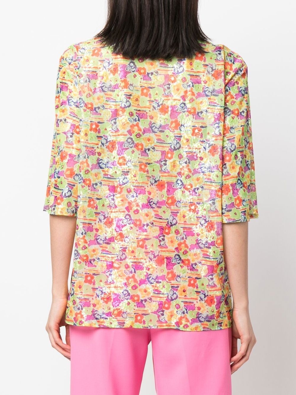 floral-print sequin-detail shirt - 4