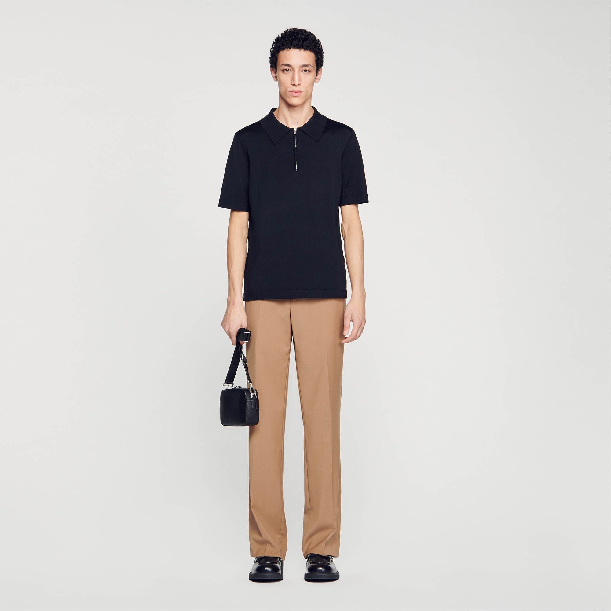 KNITTED POLO SHIRT WITH ZIP COLLAR - 2