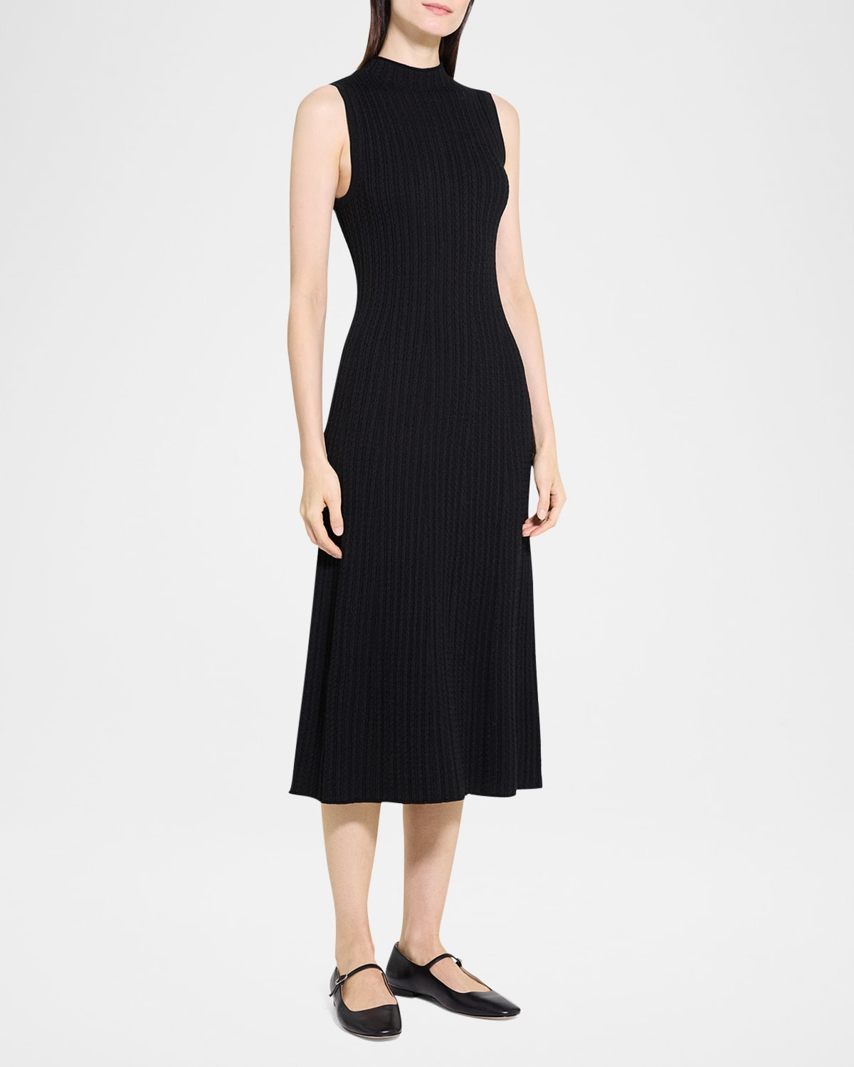 Sleeveless Cable-Knit Midi Dress - 4