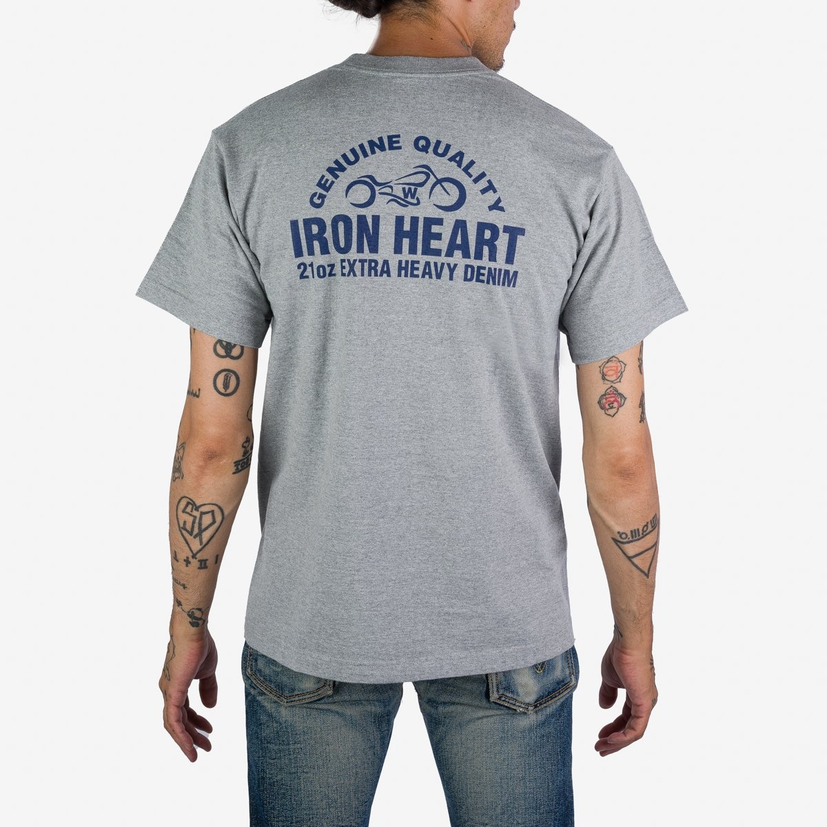 IHPT-2304-GRY 7.5oz Printed Loopwheel Crew Neck T-Shirt - Grey - 4