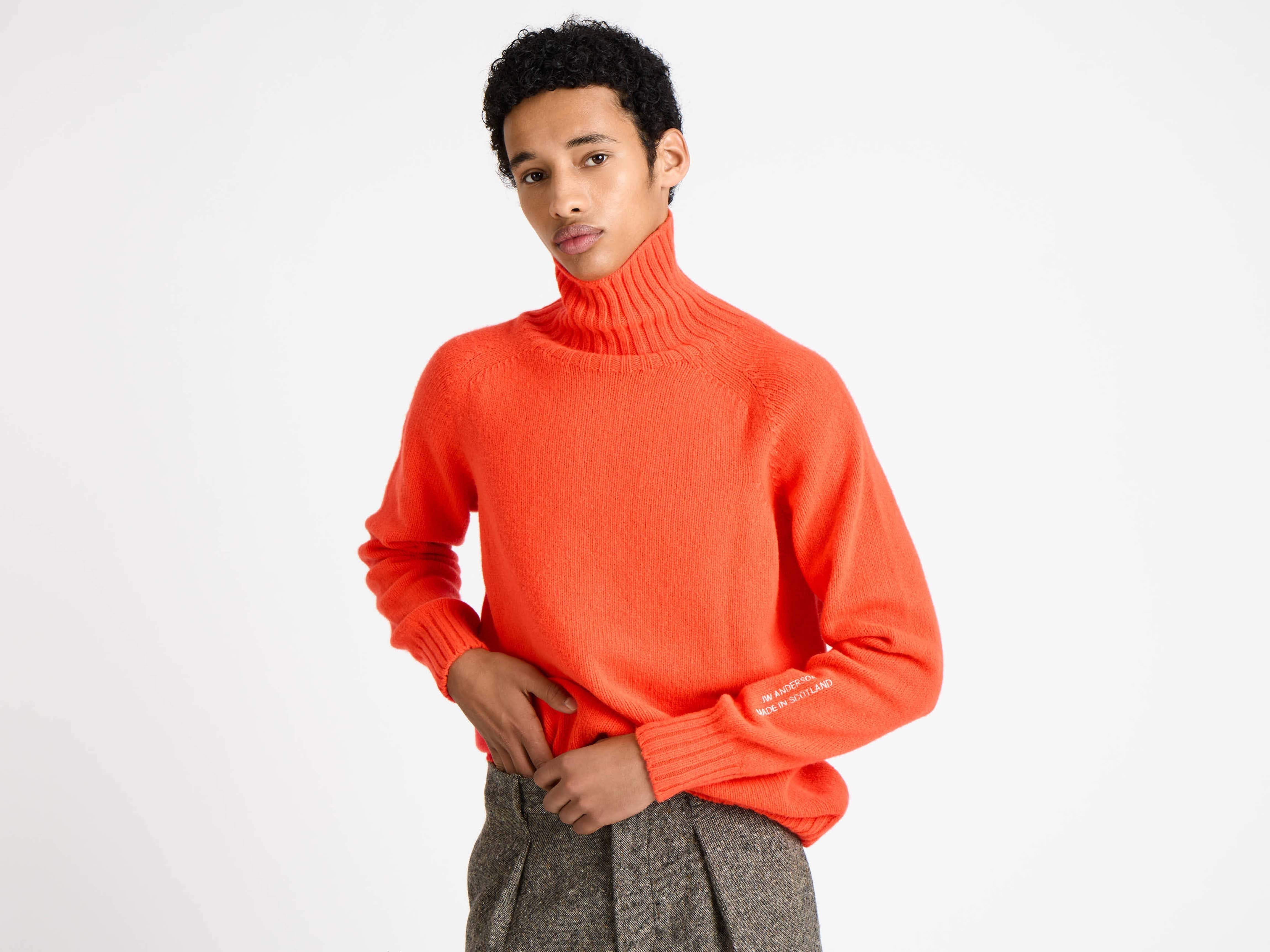 TURTLE NECK JUMPER IN NEON ORANGE - 6