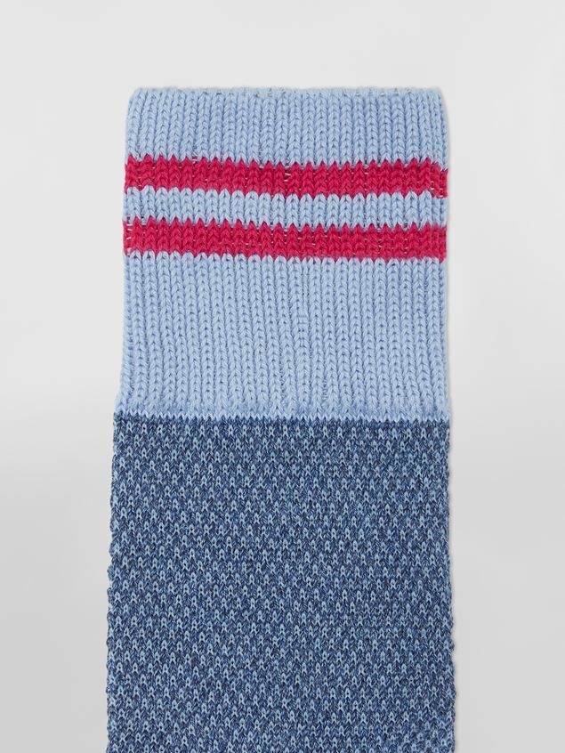 PALE BLUE MOULINÉ COTTON SOCK - 3