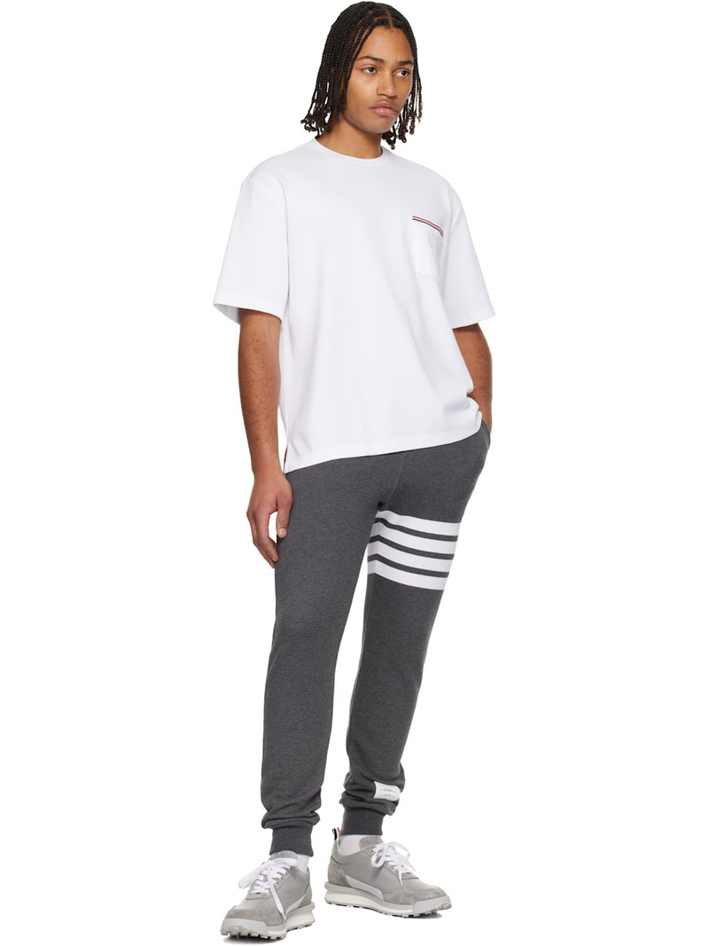 Thom Browne White Milano Cotton Oversized Pocket T-shirt outlook