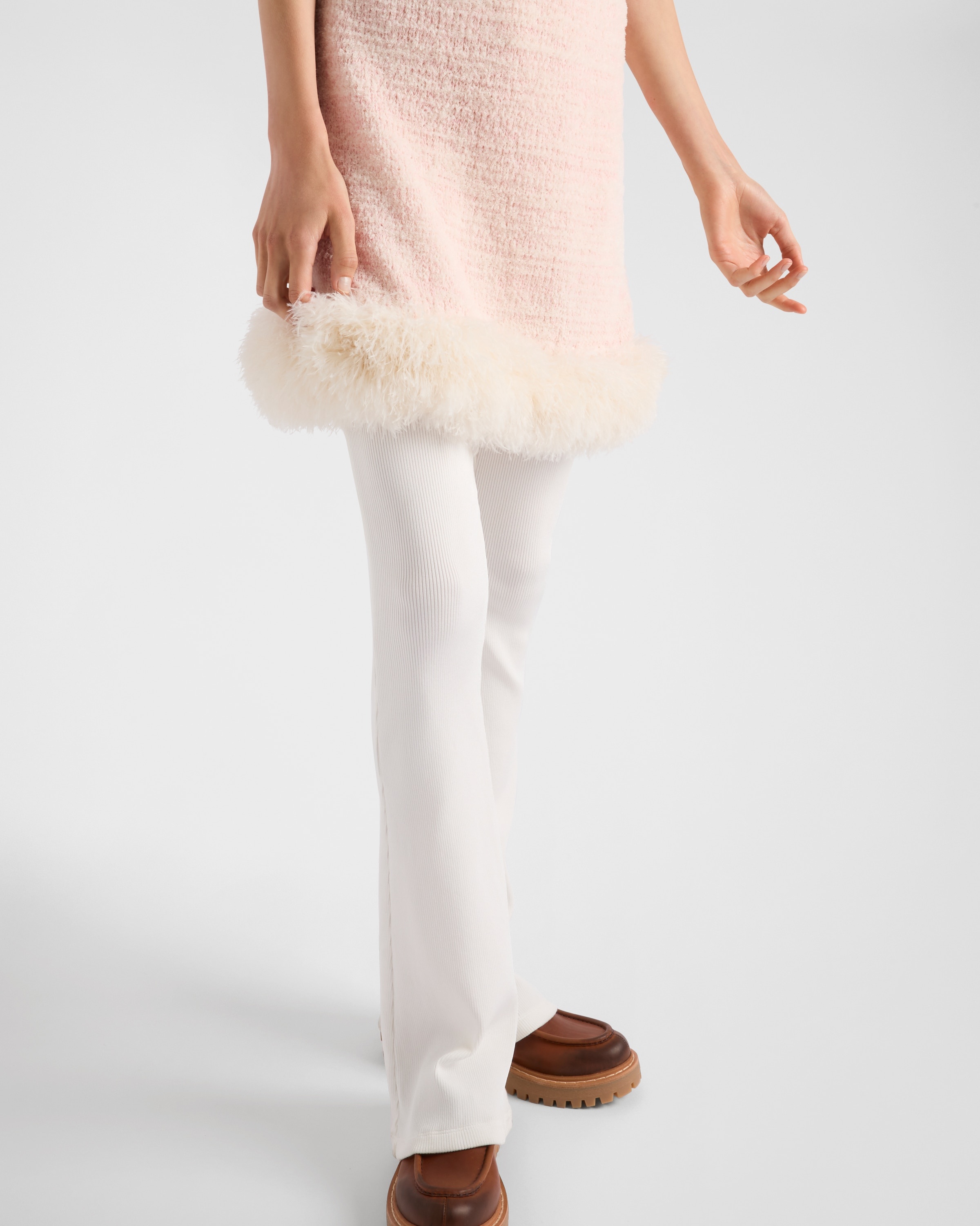 Cotton mini-dress with feathers - 4